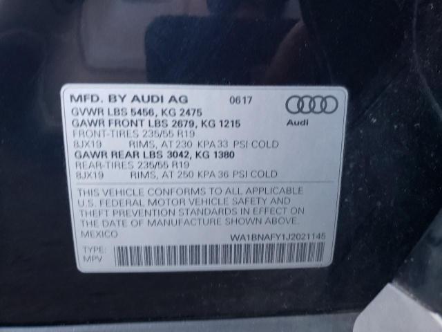 Photo 10 from auction – 2018 AUDI Q5 PREMIUM with VIN WA1BNAFY1J2021145