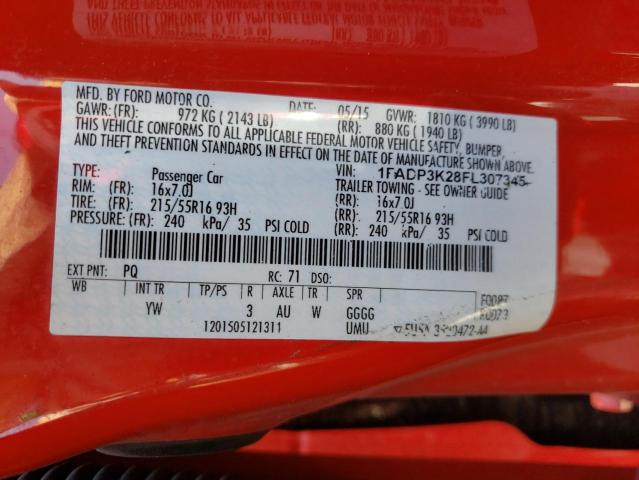 Photo 10 from auction – 2015 FORD FOCUS SE with VIN 1FADP3K28FL307345
