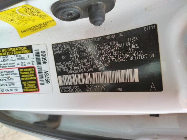 Photo 10 from auction – 2011 TOYOTA SIENNA LE with VIN 5TDKK3DC8BS146879