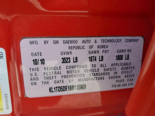 Photo 10 from auction – 2011 CHEVROLET AVEO LS with VIN KL1TD5DE1BB145969