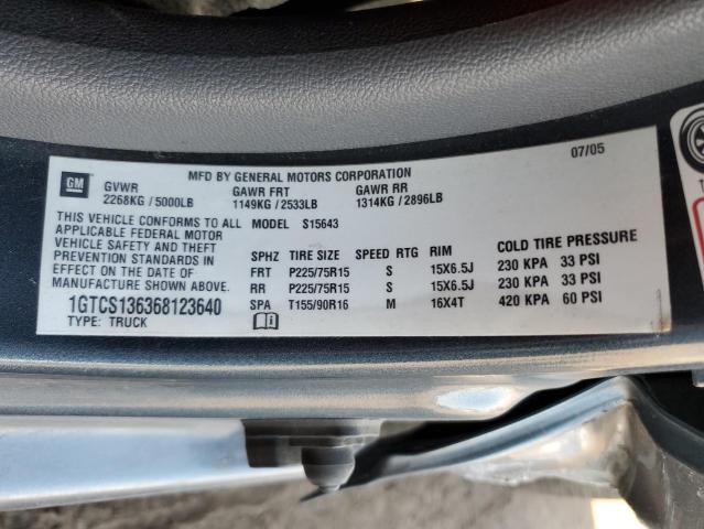Фото 10 с аукциона – 2006 GMC CANYON с VIN 1GTCS136368123640