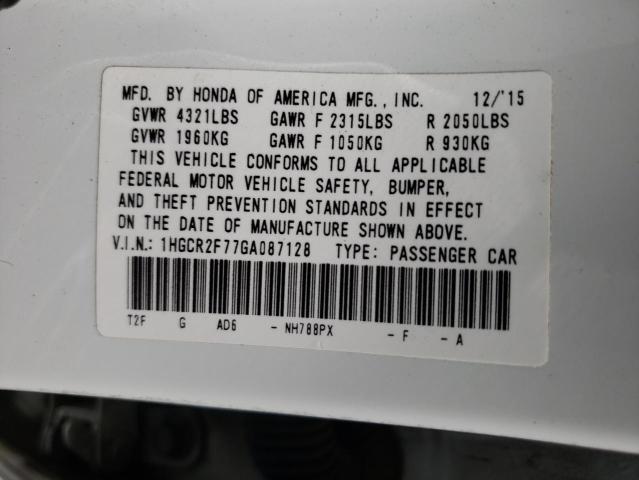 Photo 10 from auction – 2016 HONDA ACCORD EX with VIN 1HGCR2F77GA087128