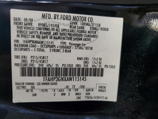 Photo 10 from auction – 2010 FORD FOCUS SES with VIN 1FAHP3GNXAW115145