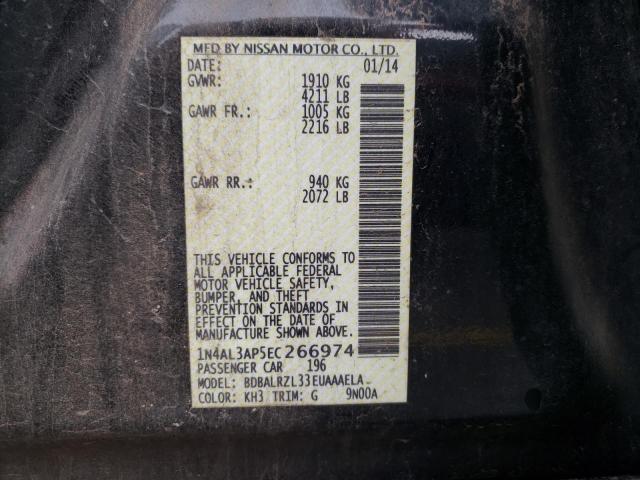 Photo 10 from auction – 2014 NISSAN ALTIMA 2.5 with VIN 1N4AL3AP5EC266974
