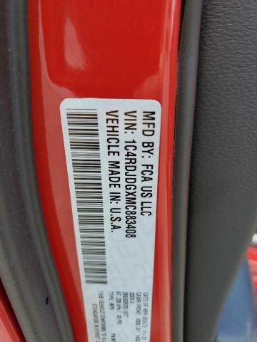 Photo 10 from auction – 2021 DODGE DURANGO GT with VIN 1C4RDJDGXMC883408