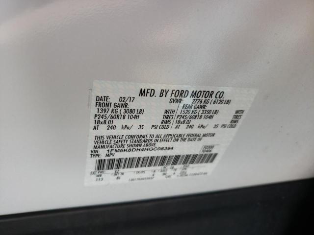 Photo 10 from auction – 2017 FORD EXPLORER with VIN 1FM5K8DH4HGC08394