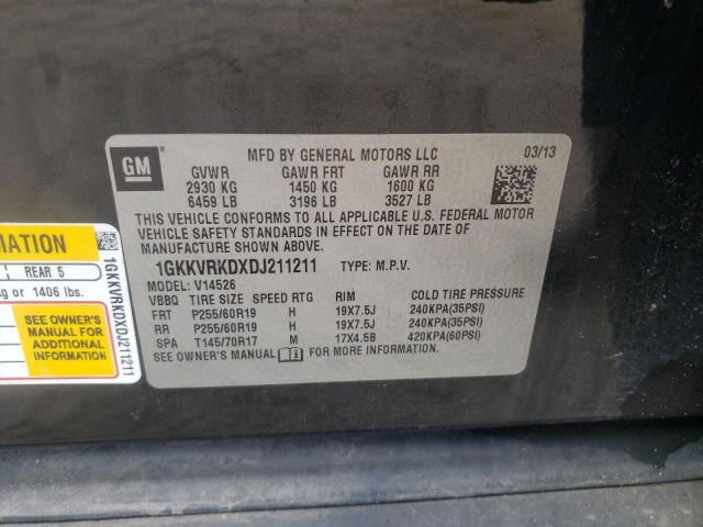 Photo 10 from auction – 2013 GMC ACADIA SLT with VIN 1GKKVRKDXDJ211211