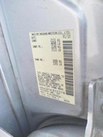 Photo 10 from auction – 2010 NISSAN MAXIMA S with VIN 1N4AA5AP7AC832578