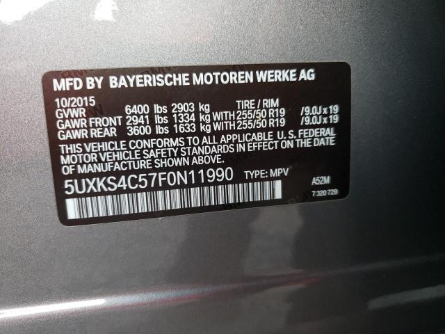 Photo 10 from auction – 2015 BMW X5 XDRIVE3 with VIN 5UXKS4C57F0N11990