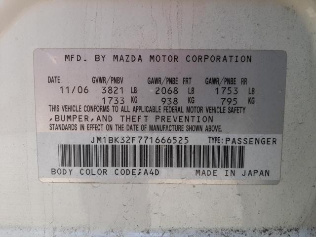 Photo 10 from auction – 2007 MAZDA 3 I with VIN JM1BK32F771666525