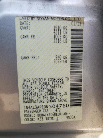 Photo 10 from auction – 2013 NISSAN ALTIMA 2.5 with VIN 1N4AL3AP1DN504760