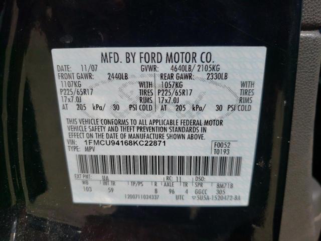 Photo 10 from auction – 2008 FORD ESCAPE LIM with VIN 1FMCU94168KC22871