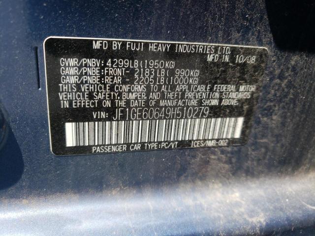 Photo 10 from auction – 2009 SUBARU IMPREZA 2. with VIN JF1GE60649H510279