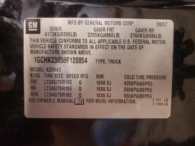 Photo 10 from auction – 2008 CHEVROLET SILVERADO with VIN 1GCHK23658F120054