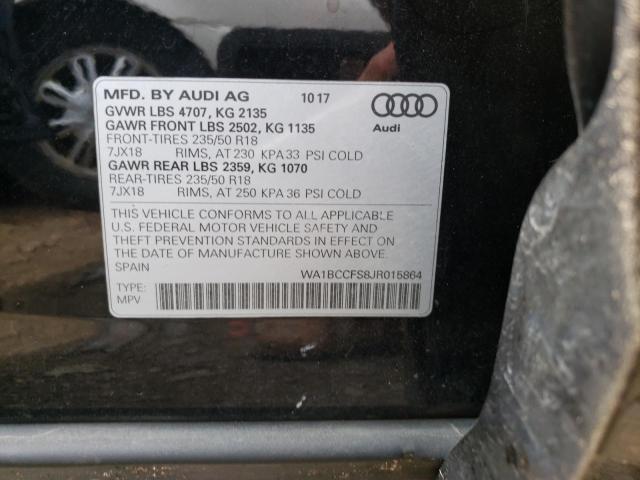 Photo 10 from auction – 2018 AUDI Q3 PREMIUM with VIN WA1BCCFS8JR015864