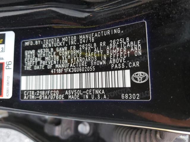 Photo 10 from auction – 2016 TOYOTA CAMRY LE with VIN 4T1BF1FK3GU602055