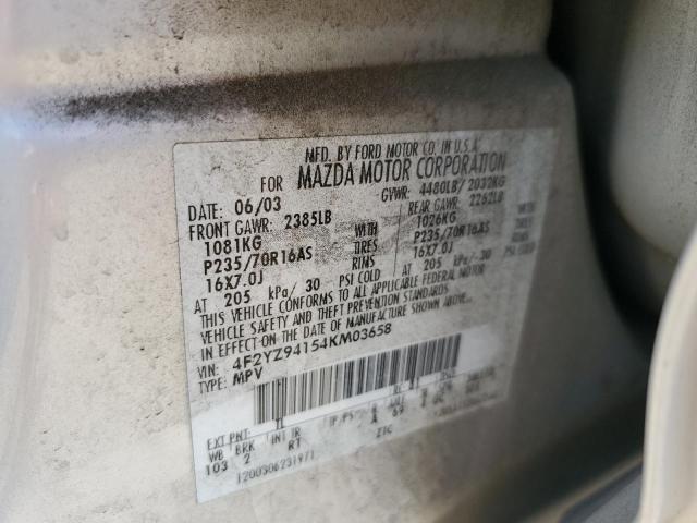 Photo 10 from auction – 2004 MAZDA TRIBUTE LX with VIN 4F2YZ94154KM03658