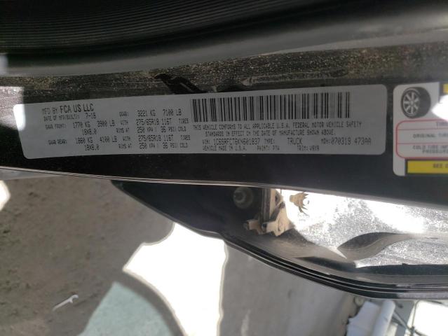Photo 10 from auction – 2019 RAM 1500 TRADE with VIN 1C6SRFCT6KN601837