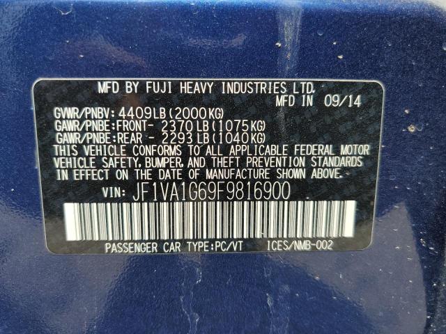 Photo 10 from auction – 2015 SUBARU WRX LIMITE with VIN JF1VA1G69F9816900