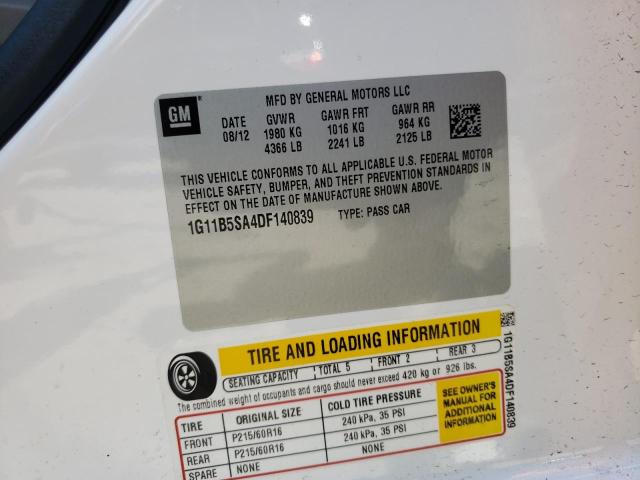 Photo 10 from auction – 2013 CHEVROLET MALIBU LS with VIN 1G11B5SA4DF140839