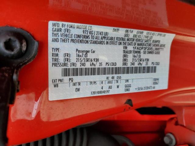 Photo 10 from auction – 2014 FORD FOCUS SE with VIN 1FADP3F20EL388771