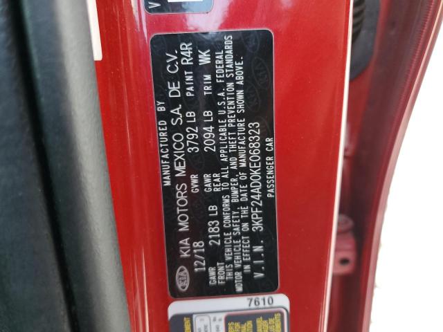 Photo 10 from auction – 2019 KIA FORTE FE with VIN 3KPF24AD0KE068323