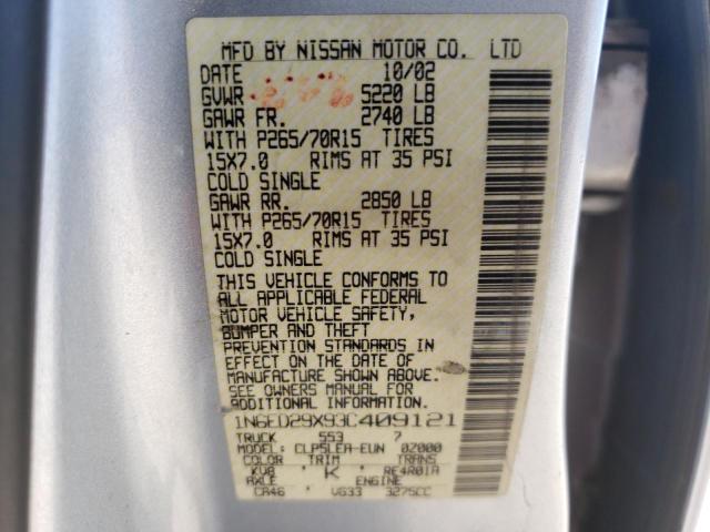 Photo 10 from auction – 2003 NISSAN FRONTIER C with VIN 1N6ED29X93C409121