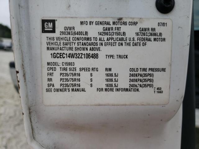 Photo 10 from auction – 2002 CHEVROLET SILVERADO with VIN 1GCEC14W32Z106488