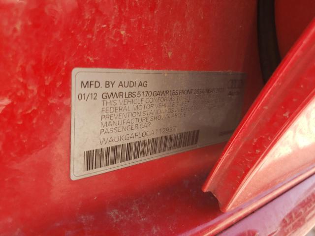 Photo 10 from auction – 2012 AUDI S4 PRESTIG with VIN WAUKGAFL0CA112997