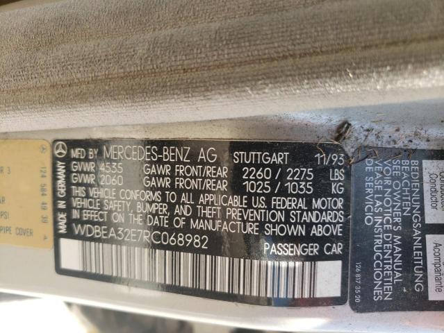 Photo 10 from auction – 1994 MERCEDES-BENZ E 320 with VIN WDBEA32E7RC068982
