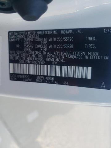 Photo 10 from auction – 2021 TOYOTA HIGHLANDER with VIN 5TDLZRBH1MS076887