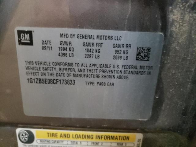 Photo 10 from auction – 2012 CHEVROLET MALIBU LS with VIN 1G1ZB5E08CF173833