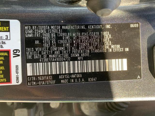 Photo 10 from auction – 2009 TOYOTA VENZA with VIN 4T3BE11A49U004732