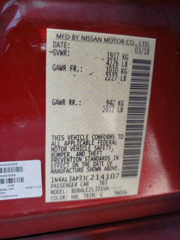 Photo 10 from auction – 2018 NISSAN ALTIMA 2.5 with VIN 1N4AL3AP3JC214107