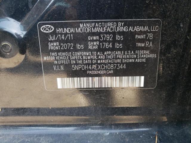 Photo 10 from auction – 2012 HYUNDAI ELANTRA GL with VIN 5NPDH4AEXCH087344