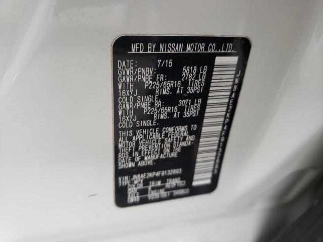 Photo 10 from auction – 2015 NISSAN QUEST S with VIN JN8AE2KP4F9132893