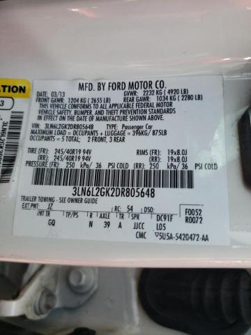 Photo 10 from auction – 2013 LINCOLN MKZ with VIN 3LN6L2GK2DR805648