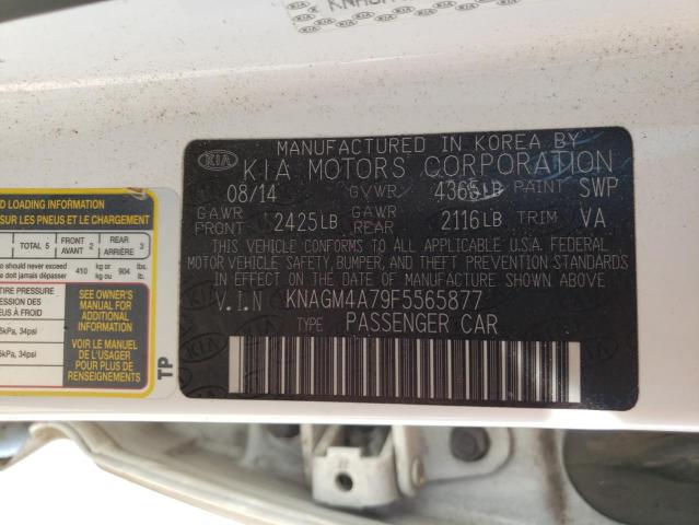 Photo 10 from auction – 2015 KIA OPTIMA LX with VIN KNAGM4A79F5565877