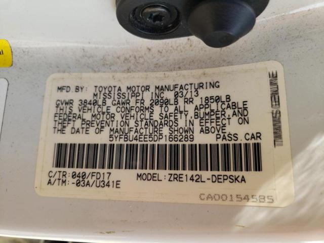 Photo 10 from auction – 2013 TOYOTA COROLLA BA with VIN 5YFBU4EE5DP166289