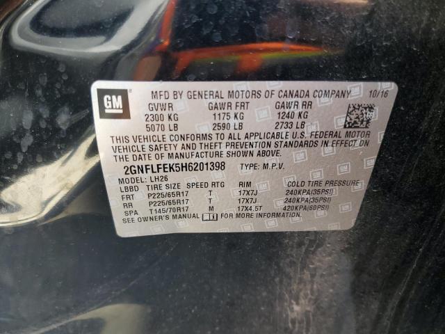 Photo 10 from auction – 2017 CHEVROLET EQUINOX LT with VIN 2GNFLFEK5H6201398