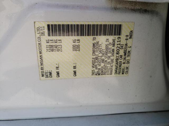 Zdjęcie 10 z aukcji – 2012 NISSAN MAXIMA S z VIN 1N4AA5AP8CC802119