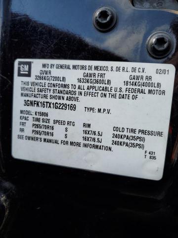 Photo 10 from auction – 2001 CHEVROLET SUBURBAN K with VIN 3GNFK16TX1G229169