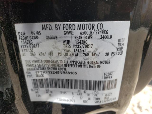 Photo 10 from auction – 2005 FORD F150 with VIN 1FTRF12245NB88185