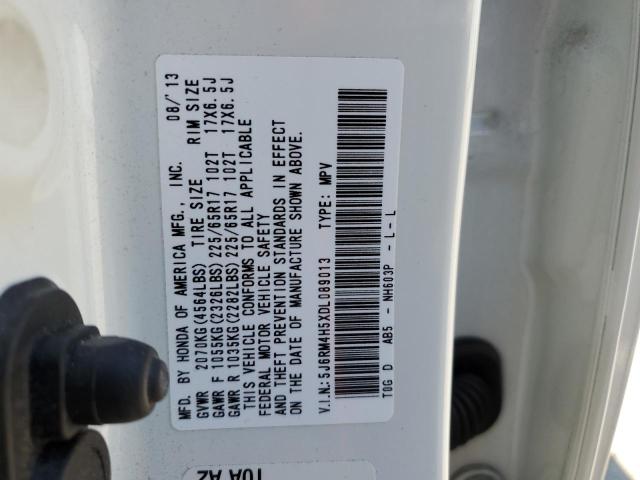 Photo 10 from auction – 2013 HONDA CR-V EX with VIN 5J6RM4H5XDL089013