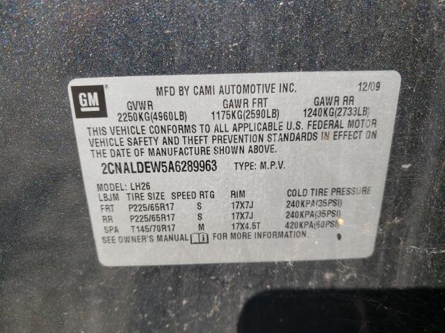 Photo 10 from auction – 2010 CHEVROLET EQUINOX LT with VIN 2CNALDEW5A6289963