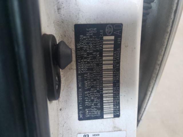 Photo 10 from auction – 2009 TOYOTA COROLLA BA with VIN 2T1BU40E69C007487