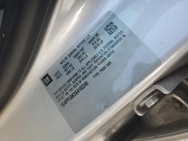 Photo 10 from auction – 2016 BUICK VERANO with VIN 1G4PP5SK3G4102249