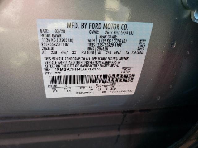 Photo 10 from auction – 2020 FORD EXPLORER L with VIN 1FMSK7FH4LGC12173