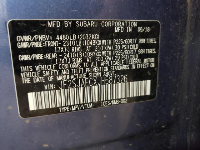Photo 10 from auction – 2018 SUBARU FORESTER 2 with VIN JF2SJAECXJH587326