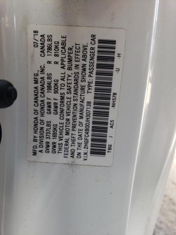 Photo 10 from auction – 2018 HONDA CIVIC LX with VIN 2HGFC4B00JH307138